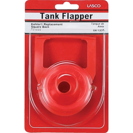 Westlake Pipe & Fittings Square Back Red Rubber Flapper with Chain 04-1535