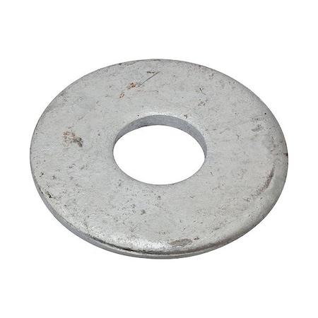 Zoro Select Flat Washer, For Screw Size 1 in , Steel Galvanized Finish Z9674GU