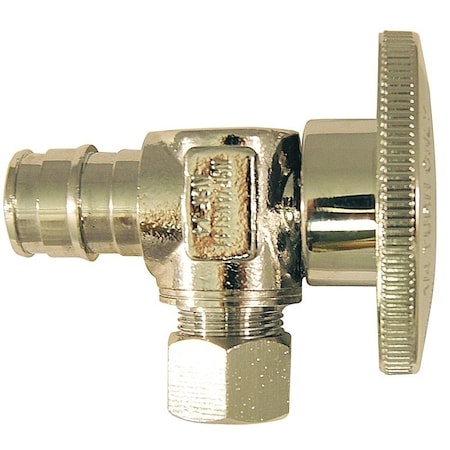 Apollo Valves Angle Stop Valve, 12 x 38 in Connection, PEX x Compression, 200 psi Pressure, Brass Body EPXVA1238C