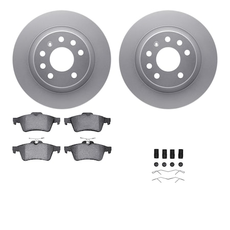 Dynamic Friction Co DFC GEOSPEC Coated Rotors with 5000 Brake Pads - Ceramic and Hardware 4512-65041