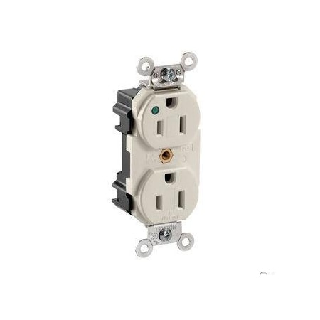 Leviton Straight Blade Receptacle, 5-15R, 15 A, 125V AC, Surface Mount, Self-Grounded M8200-PLT