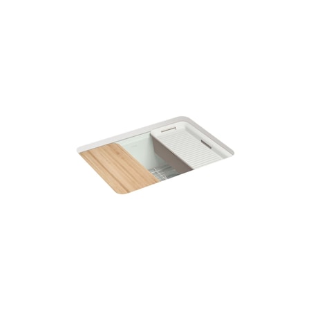 Kohler Riverby 27 undermount single-bowl workstation kitchen sink Sea Salt 8668-5UPC-FF
