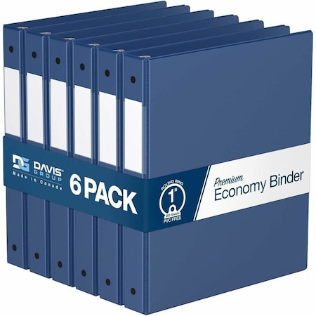 Davis Group Premium Economy, Round Ring, Binder, (Royal Blue, 1"), PK6 2311-92-06