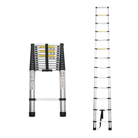 Wrightmaster 12.5 ft. Aluminum Portable Extension Ladder with 300 lb. Load Capacity Type IA Duty Rating for Home ZR-255609
