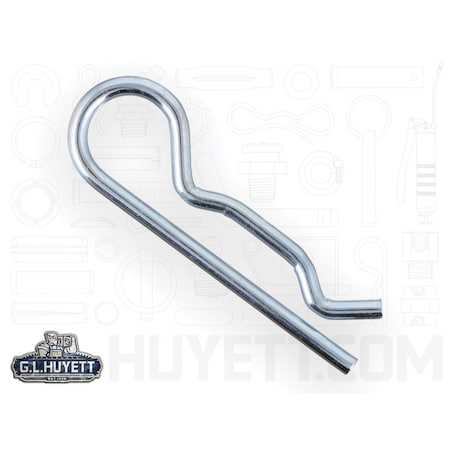 Huyett Bridge Pin, Zn Plt Spg Stl, .162 Wire Dia x 3 L x .5 In Eye Dia x Fits .5 to 5/8 Shft BP-204