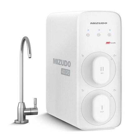 Mizudo 400 GPD, 8-Stage Reverse Osmosis Filtration System, 2:1 Pure to Drain WD600A0W