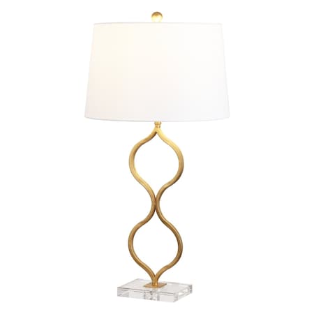 Jonathan Y Levi 31.5" Metal/Crystal LED Table Lamp, Gold Painting JYL3028A