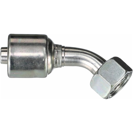 Gates Female DIN 24 Cone Swivel - Light Series with O-Ring - 45 Bent Tube MegaCrimp G25650-1222