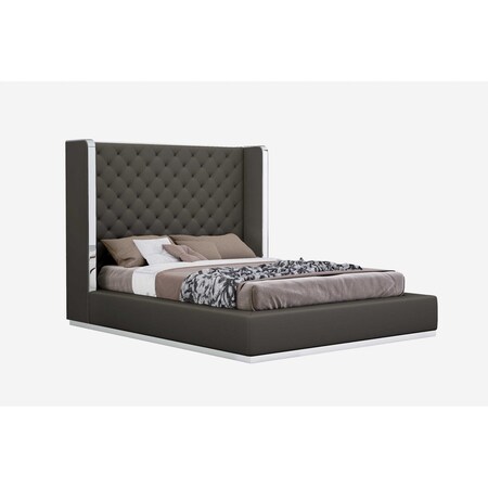 Homeroots 75 X 91 X 60 Dark Grey Queen Bed 370610