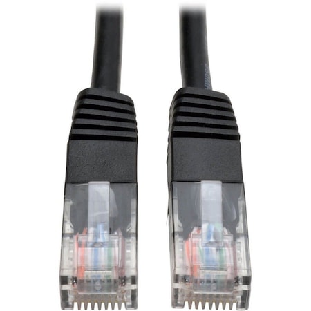 Eaton Tripp Lite Series Cat5e 350 MHz Molded UTP Ethernet Cable RJ45 M/M, PoE - Black, 3 ft. 0.91 m N002-003-BK