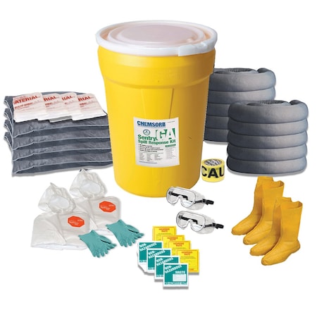 Chemsorb Spill Kit, 20 gal Volume Absorbed per Kit, 30 gal Capacity, Drum SP30GA-SEN20