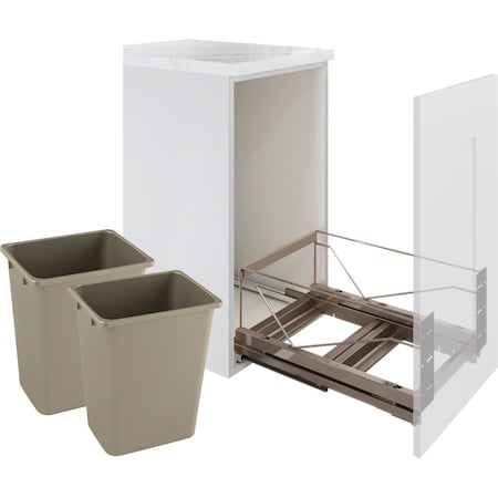 Kessebohmer Waste Pullout 52 QT Double Champagne FE Soft Close KS3-WASTE2--CHAM52
