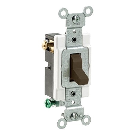 Leviton Toggle 3-Way 15A Side Wired Brown CS315-2