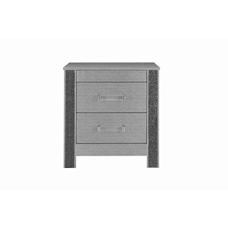 Global Furniture Usa Contemporary Logan Silver Nightstand 6884