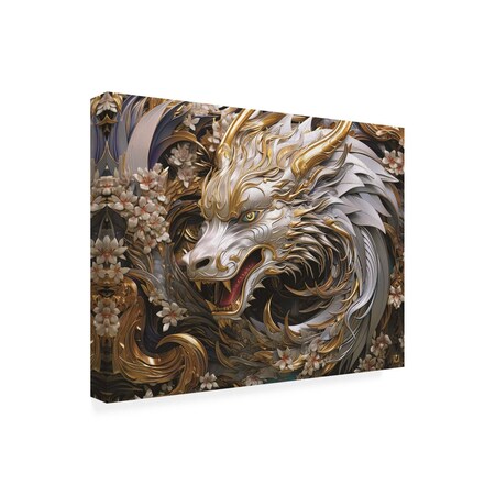 Trademark Fine Art Outdoor Canvas Art Michael David Ward 'White Dragon' Wall Art for Patios, or Gardens GRL01018-OC1824WR