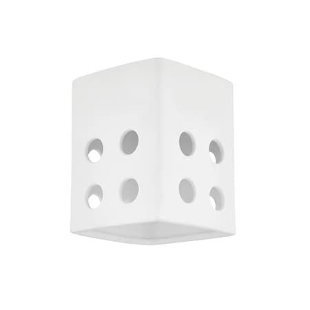 Mitzi Tatum 1 Light Flush Mount 6 In. Aged Brass/Ceramic Raw Matte White, round H474501A-AGB/CMW