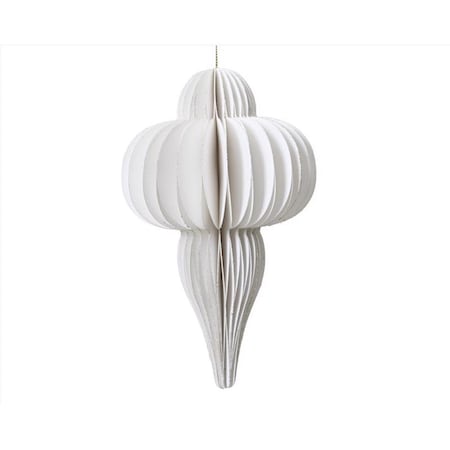 Decoris White Champagne Painted Edge Ornament 8 in. 709248
