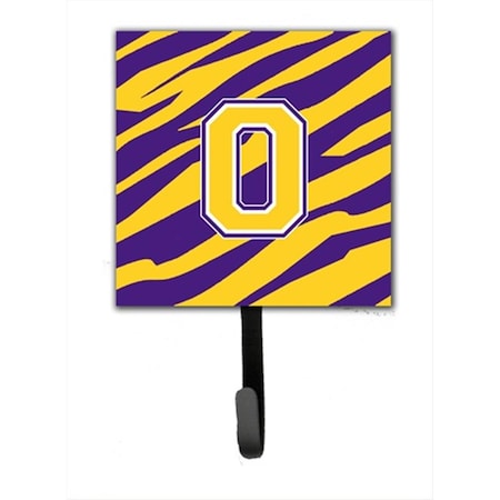 Carolines Treasures Initial O Tiger Stripe - Purple Gold Leash Holder Or Key Hook CJ1022-OSH4