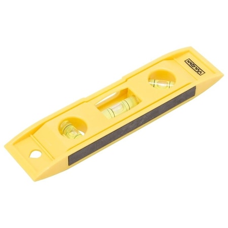 Vulcan Torpedo Level, 6 in L, 3-Vial, 1-Hang Hole, Magnetic, Plastic 50776D