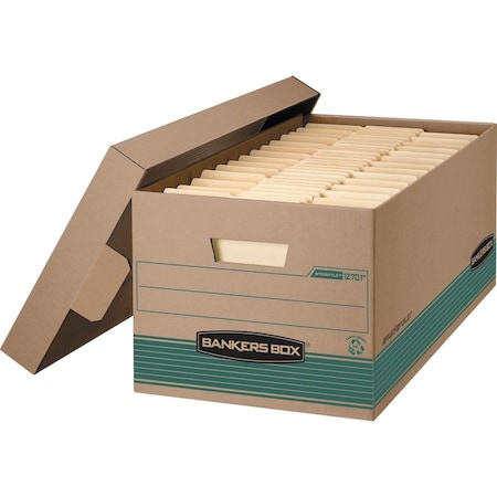 Bankers Box File Box, 2-Ply Cardboard End; 1.5-Ply Cardboard Side; 2-Ply Cardboard Bottom, 12.88" W, 25.38" D 1270101