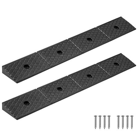 Vevor 2 Pcs Driveway Rubber Curb Ramp 33069 lbs 2 inch Rise Threshold Ramp, 2PK 38659LG3