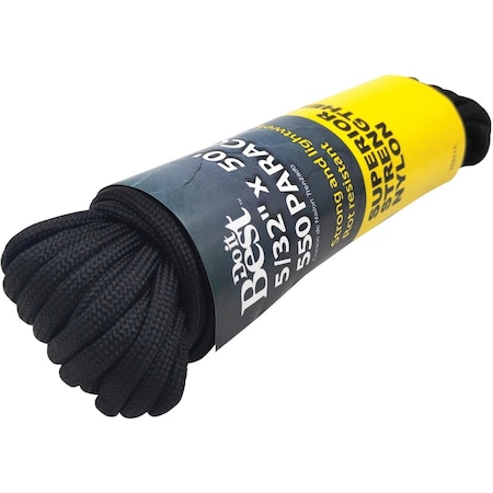 Do It Best 550 5/32'' x 50 Ft. Black Nylon Paracord 703111