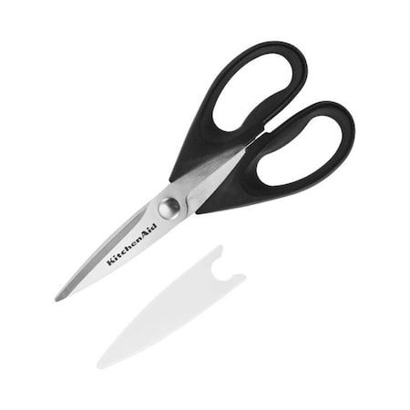 Kitchenaid Kitchen Shears, 4-1/2 in L Blade, Stainless Steel Blade, Plastic Handle, Black, 8-3/4 in OAL KE351OHOBA