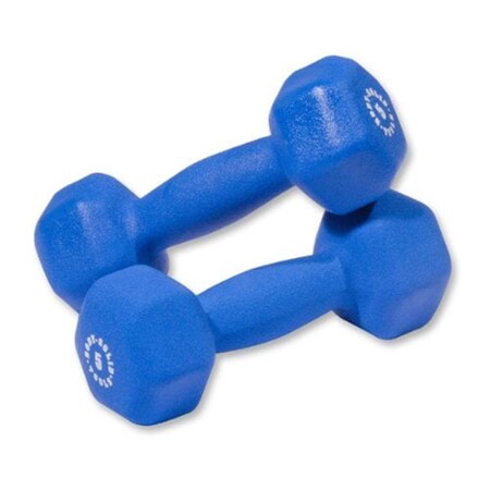 Body-Solid 5 lbs Neoprene Dumbell, Blue - Pair BSTND5PR