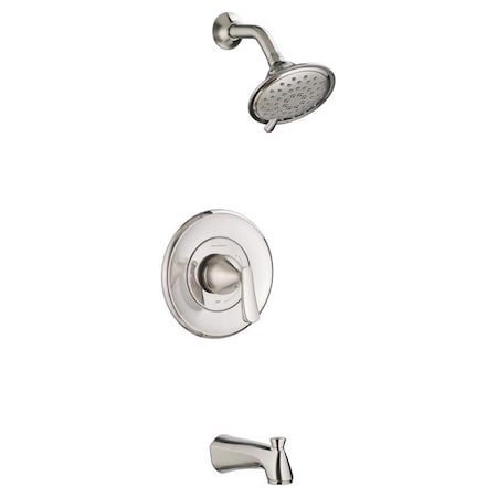 American Standard American Standard Chatfield Brushed Nickel Brass 3 settings Tub and Shower Trim Kit 1.8 gpm 7413508.295