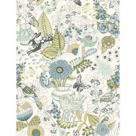 A-Street Prints Whimsy Green Fauna Wallpaper 2821-12803