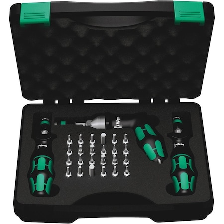 Wera 7445/46/47 Kraftform torque screwdriver set 2.5-55.0 in.lbs., 27 pieces 5350451001