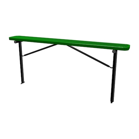 Leisure Craft Bench w/o Back, Ingroud Mount, 8ft., Green B8XPIG-GREEN