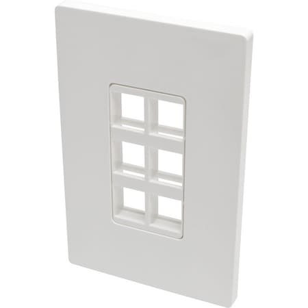 Tripp Lite SINGLE-GANG 6-PORT WALL PLATE KEYSTONE CAT5/6 USB HDMI DPORT RCA N080-106