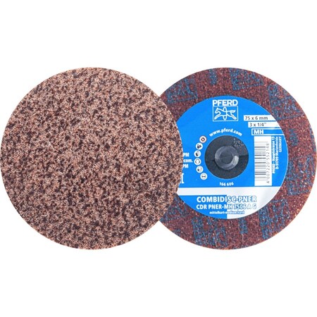 Pferd PFERD COMBIDISC Unitized Disc, 3in Dia, Type CDR, Coarse, Medium-Hard, 6AC, Aluminum oxide 48516