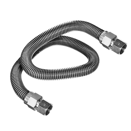 Flextron Gas Line Hose 5/8'' O.D. x 60'' Length with 3/4" FIP Fittings, Stainless Steel Flexible Connector FTGC-SS12-60O