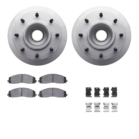Dynamic Friction Co DFC GEOSPEC Coated Rotor- Heavy Duty Brake Pad includes Hardware 4412-54074