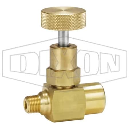 Dixon Mini Needle Valve, 1/8-27 MNPT x FNPT Nominal, 6000 psi Pressure, Brass Body MFB101