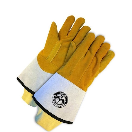 Bdg Lined TIG Welder, Gauntlet Cuff, Kevlar Wrist Cuff, Clute Cut w/Straight Thumb Thumb, XL, 1 PR 64-9-1141KW-12