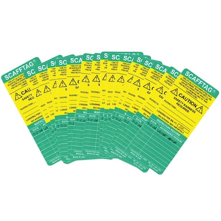Brady SCAFFTAG Inserts: SCAFFTAG CAUTION SAFETY HARNESS REQUI: 1926.451(G)(1) EACH EMPLOY…, 100PK SCAF-STSI 310 STD