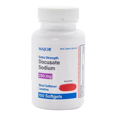 Major Pharmaceuticals Docusate Sodium, 250mg, 100PK 00904728160