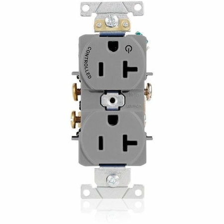 Leviton PlugsandRcptcls, 20A, 125VAC, Gry, Nylon, PK1 5362-S1G