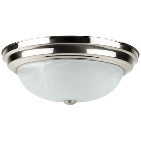 Sunlite 15in. Brushed Nickel Dome Flush Mount Adjustable 3000K-5000K 25W Alabaster Glass Ceiling Light 87778-SU
