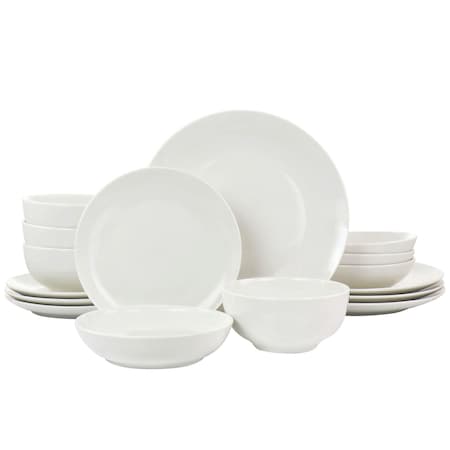 Elama Camellia 16 Piece Porcelain Double Bowl Dinnerware Set EL-CAMELLIA