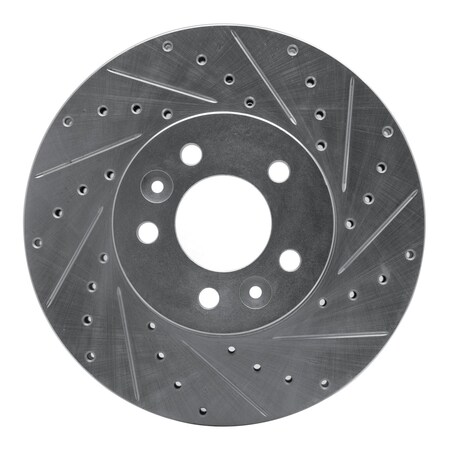 Dynamic Friction Co DFC Brake Rotor - Drilled and Slotted - Silver 631-56016R