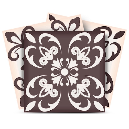 Homeroots 8" X 8" Light Brown And White Mosaic Peel And Stick Removable Tiles 390792
