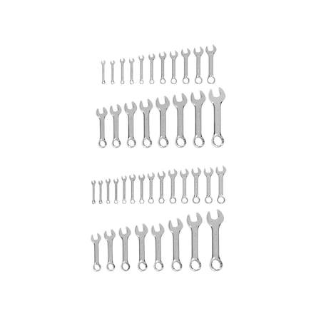 Tekton Stubby Combination Wrench Set, 41-Piece (1/4 - 1-1/4 in., 6 - 32 mm, Common Sizes) WCB90414