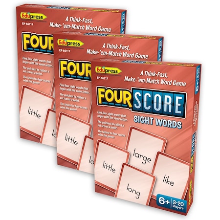 Teacher Created Resources Four Score Card Game: Sight Words, 3PK EP66117