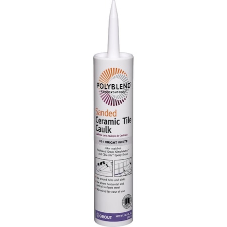 Custom Building Products Polyblend 10.5 Oz. No, 381 Bright White Sanded Ceramic Tile Caulk PC38110S-6