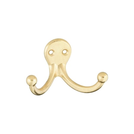 National Hardware Hooks V163 Brass Double Clothe 199224V163