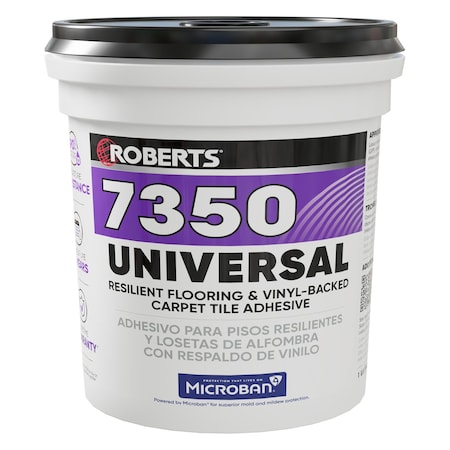 Roberts Floor Adhesive: 7350 Universal, 1 gal, Pail, Beige 7350-1